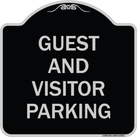 Signmission Guest and Visitor Parking Heavy-Gauge Aluminum Architectural Sign, 18" x 18", BS-1818-23933 A-DES-BS-1818-23933